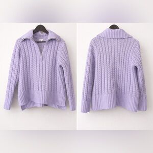 Aerie Lavender Zip-Up Sweater
